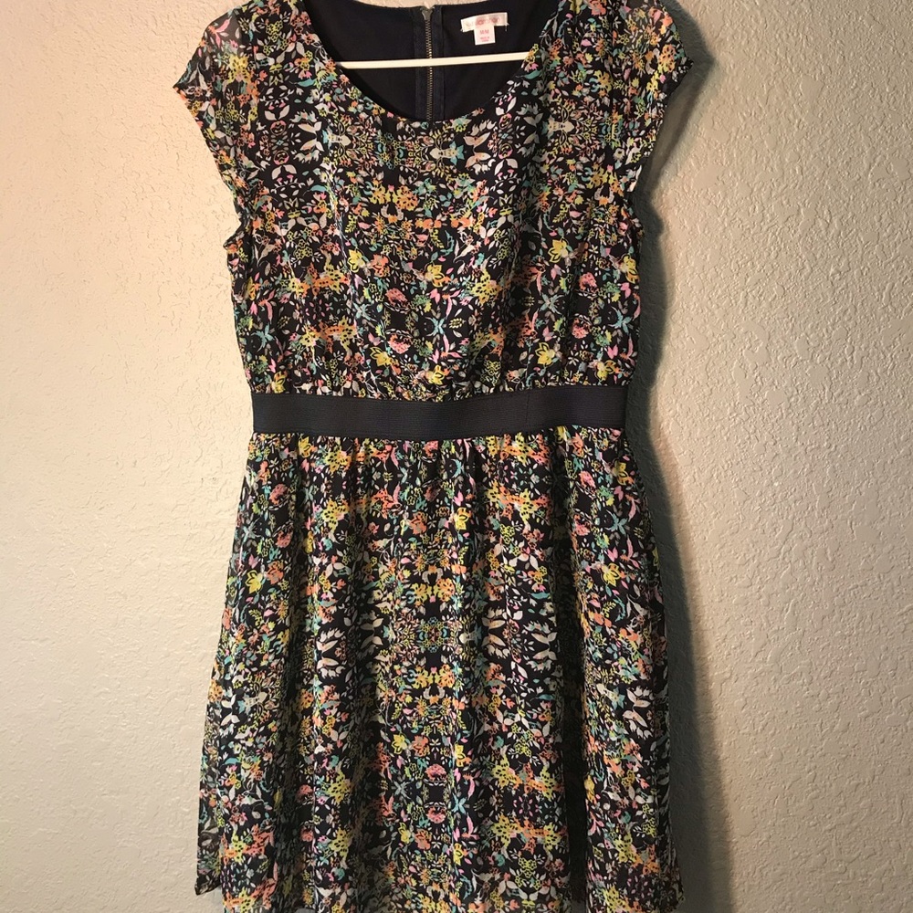 Floral print dress(M)